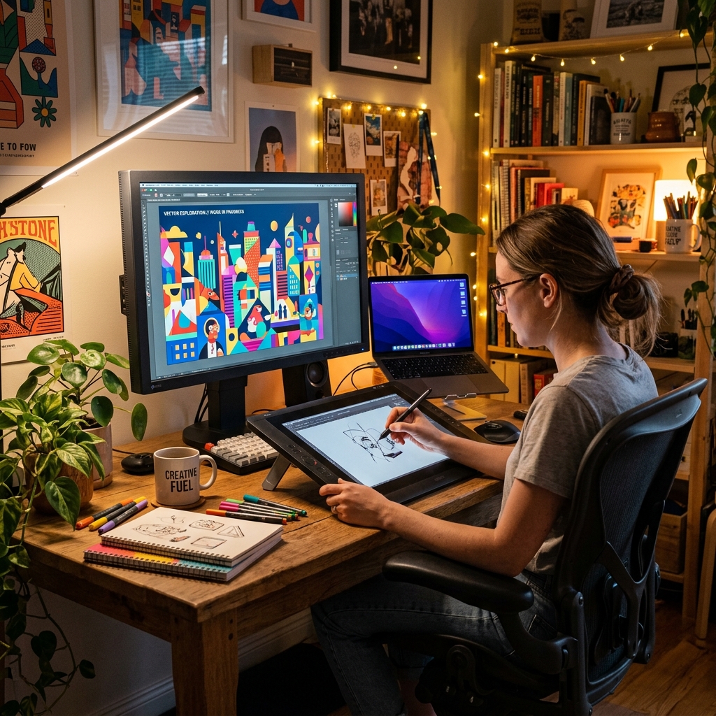 Zebion monitor lineup in a creative studio